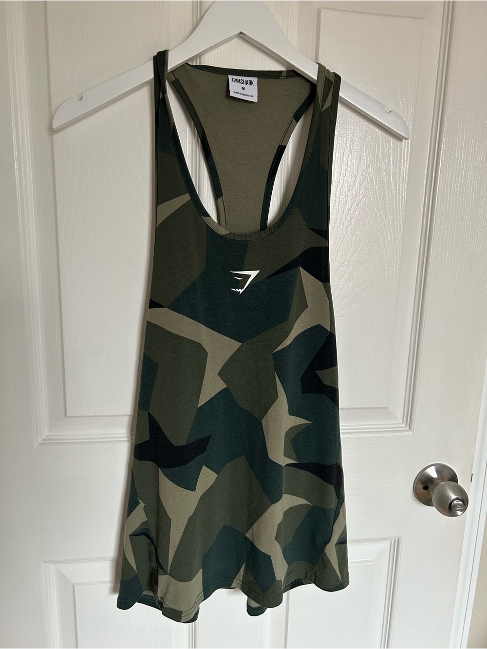 Gymshark Olive & Dark Green Camo Racerback Tank